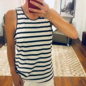 J Crew Black/White Striped Tank Size Small